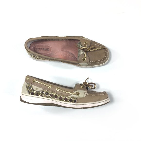 Sperry Top Sider Angelfish Can Linen Shoes Sz 6.5 - Picture 1 of 8